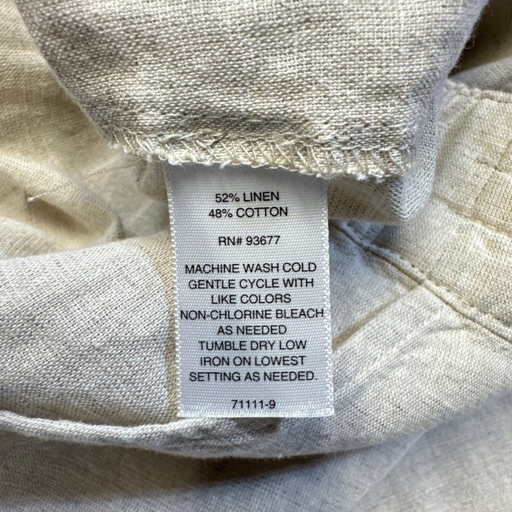 New‎ Liz Claiborne Wide Leg Crop Pants XL Flax Linen Coastal Pull On Pockets - Picture 4 of 11